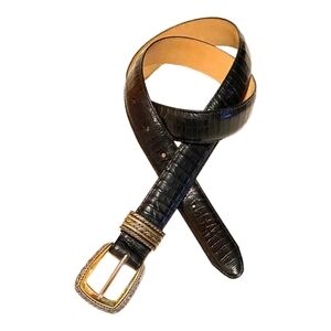 Brighton Black Croc Embossed Belt